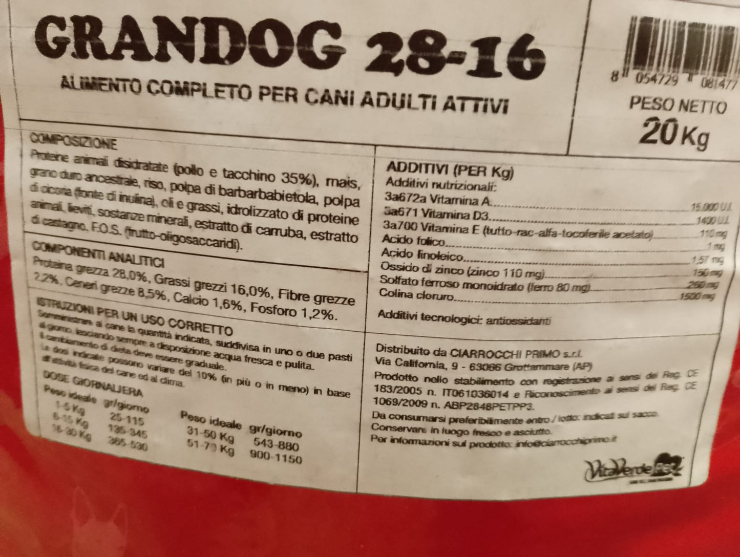 GranDog 28-16 Mantenimento 20kg
