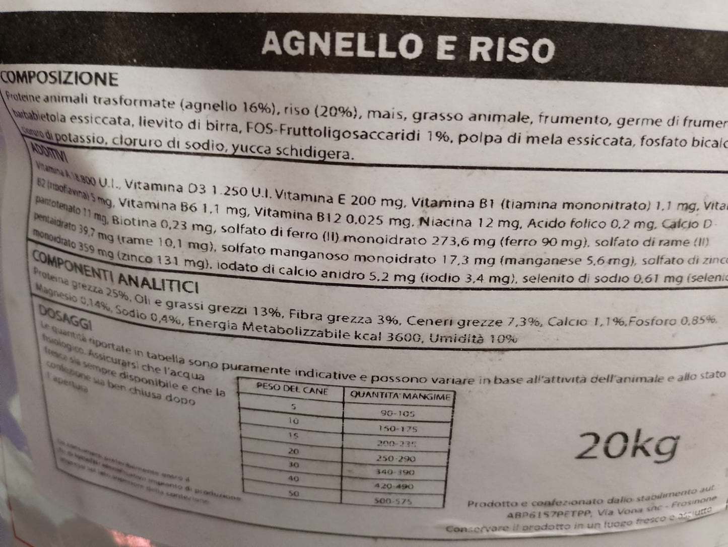 Original Crock Dog Food Agnello e Riso 20kg